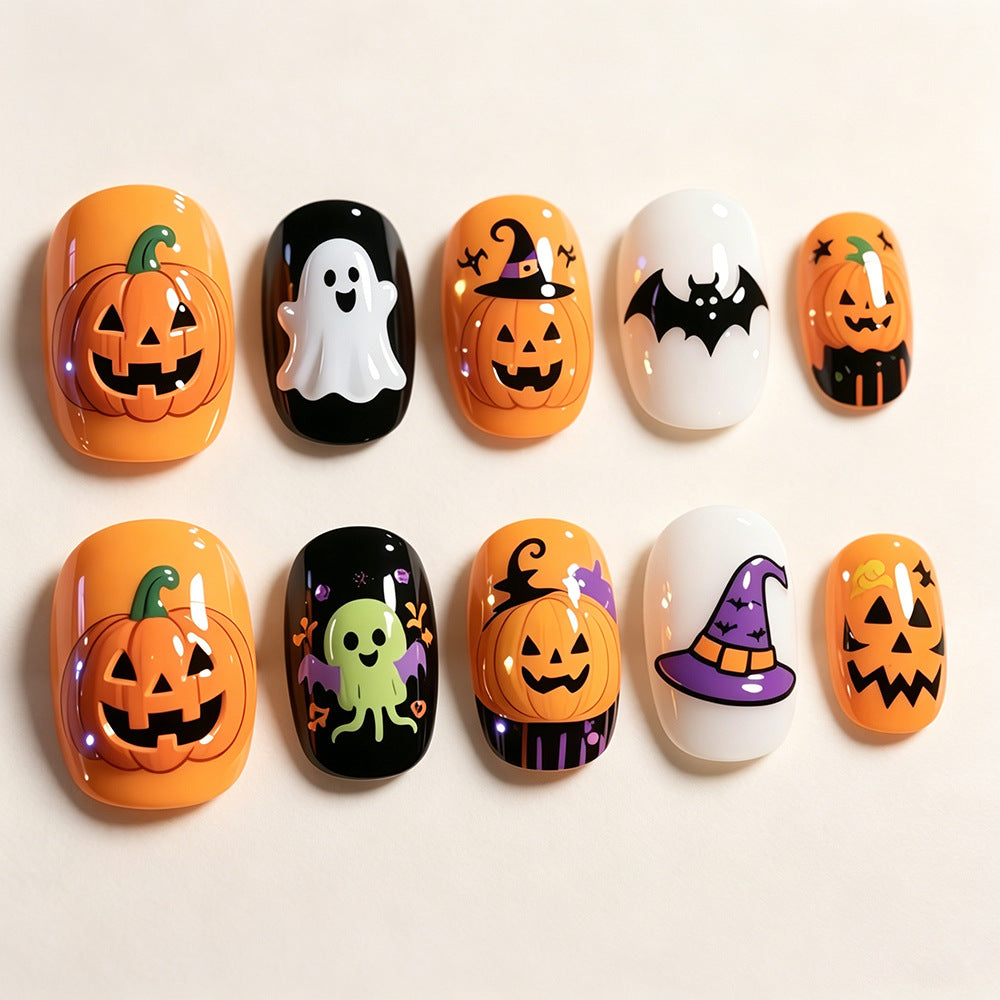 Pumpkin Halloween Nails