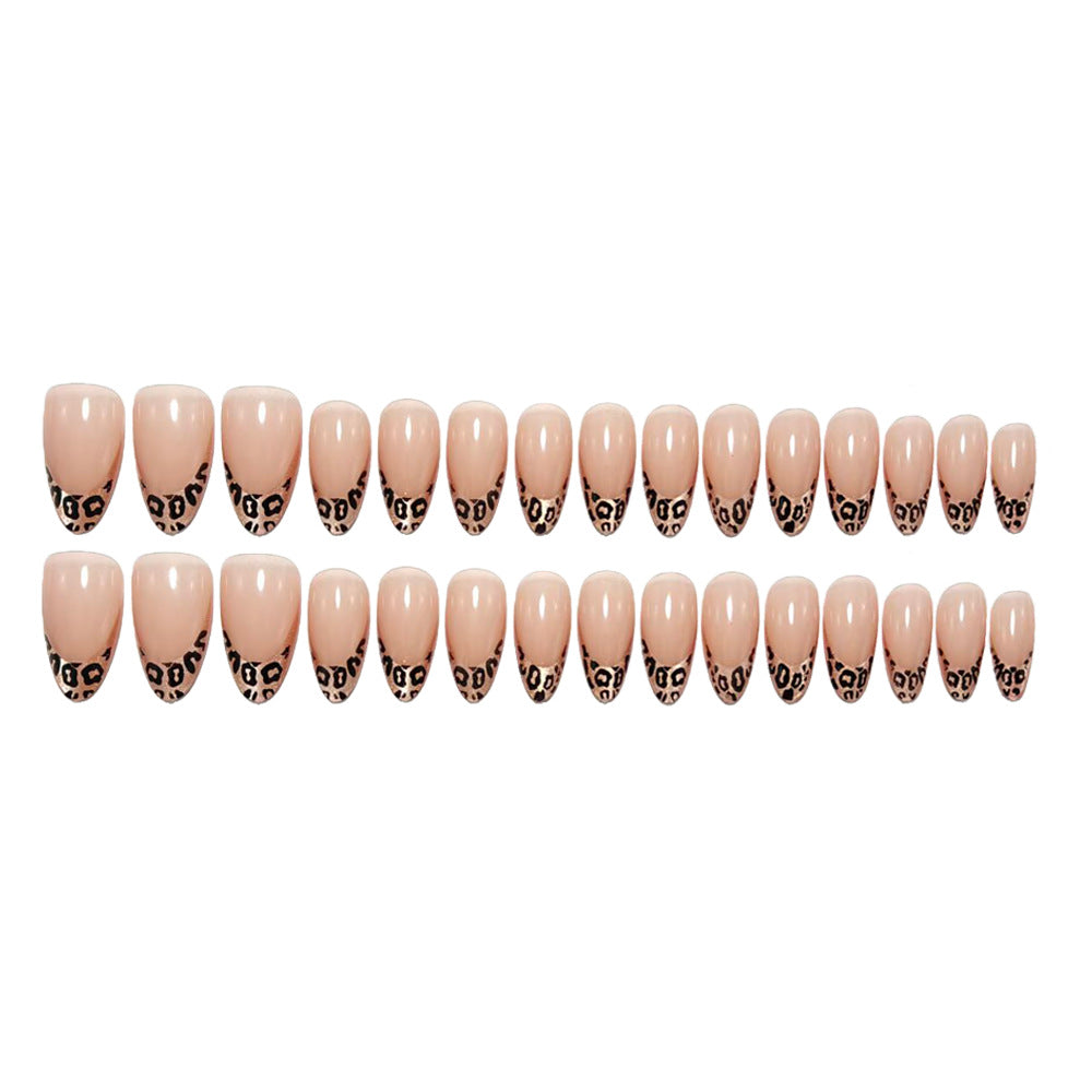 Leopard Pattern French Nails