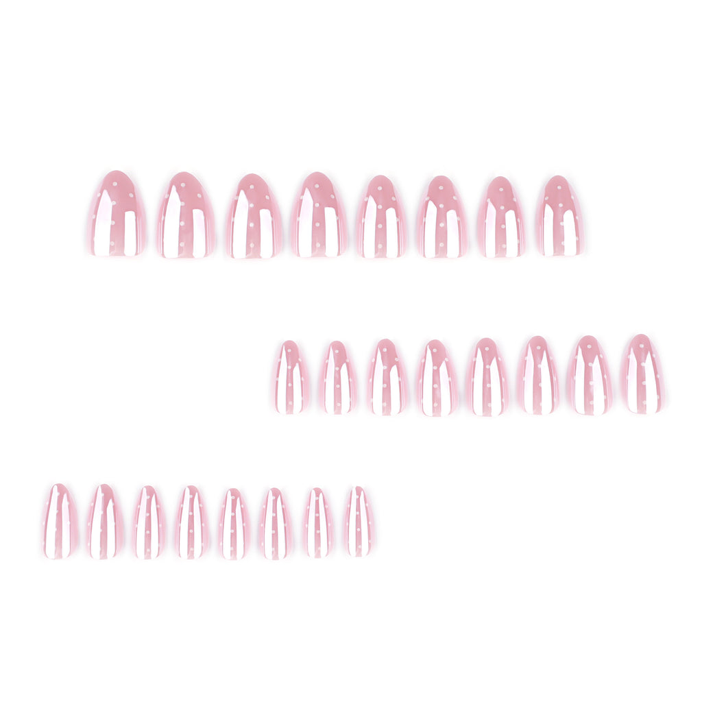 Pink polka dot nails
