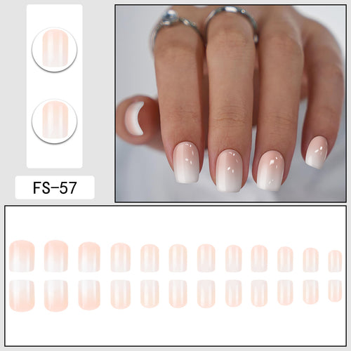 24pcs Ombre Square style nails