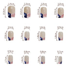 American flag Independence Day French Short Nails