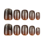 Dark brown cat's eye nails