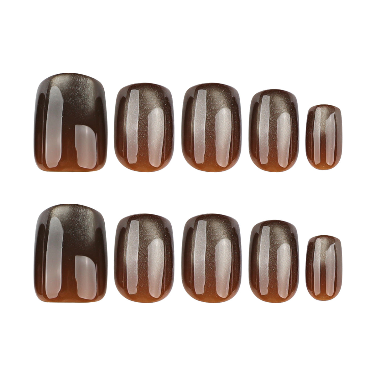Dark brown cat's eye nails