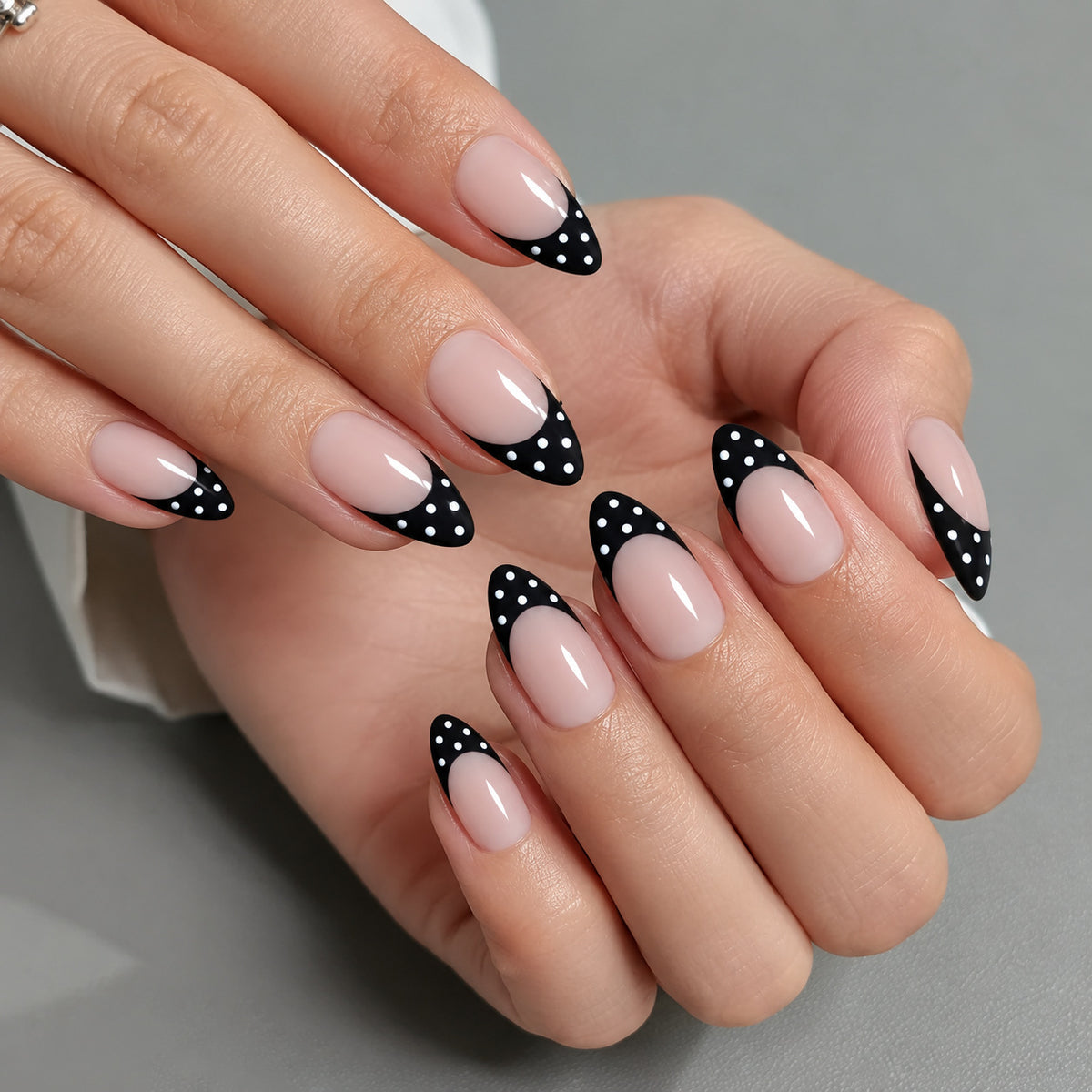 Chocolate polka dot nails