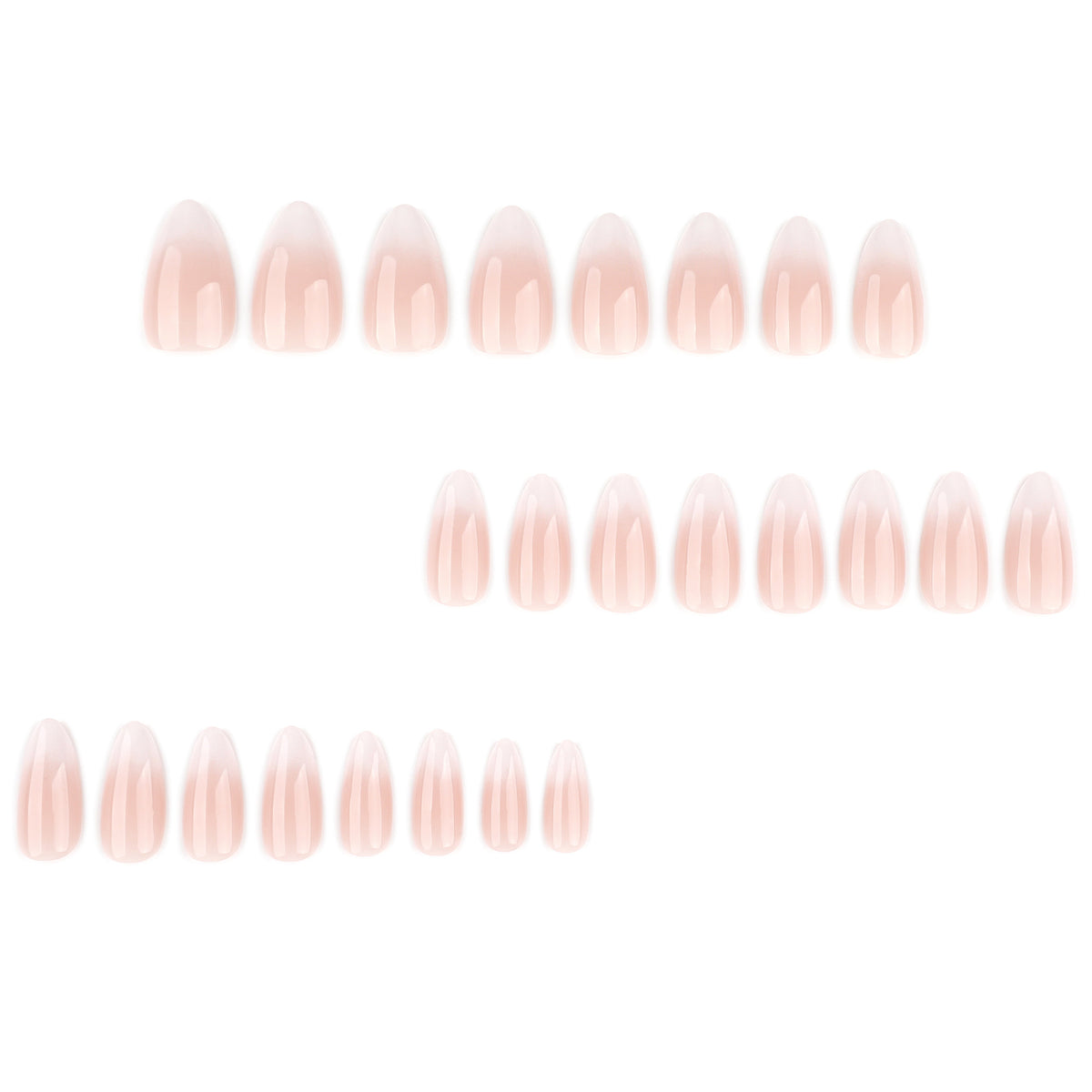 Short Ombre white Almond nails