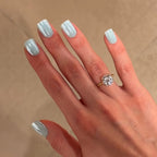 Short square blue nails