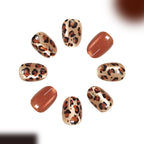 Champagne gold leopard print nails