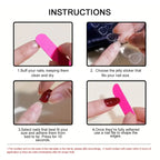 Short Square Red Gold star nails