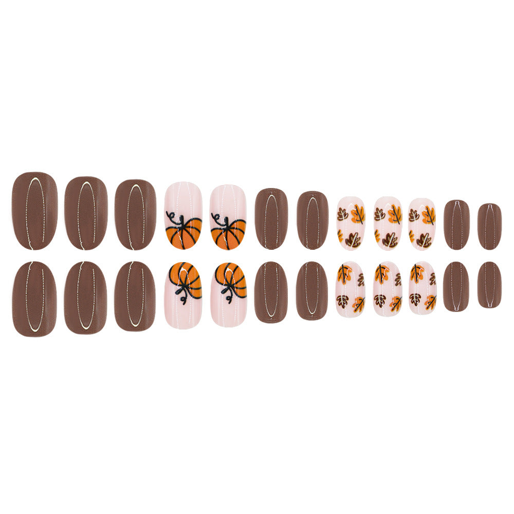 Autumn Maple Pumpkin Brown Nails