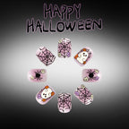 24pcs Short Square purple Halloween Spider Nails