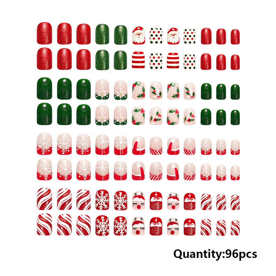 Christmas Set(4 pack) Glitter snowflake French Polka Dot Dress set of 96 pieces