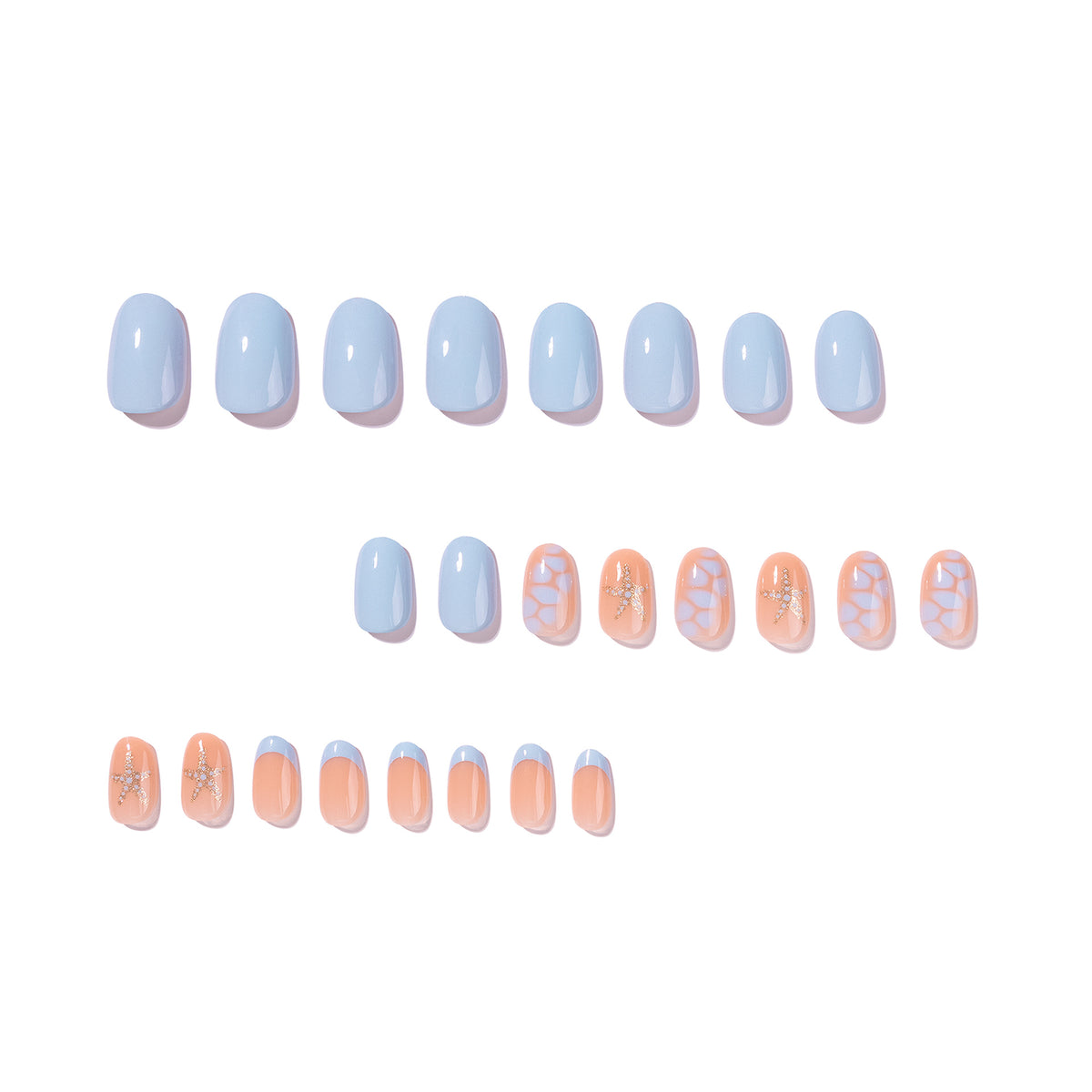 Short blue nails