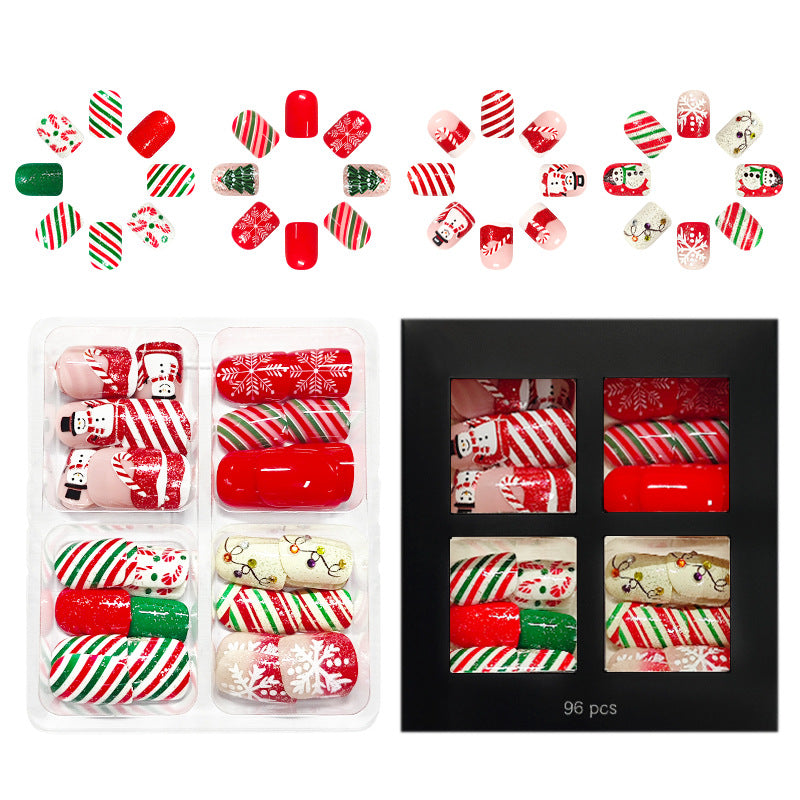 Christmas Set(4 pack) red and green striped white snowflake wearing armor set of 96 pieces