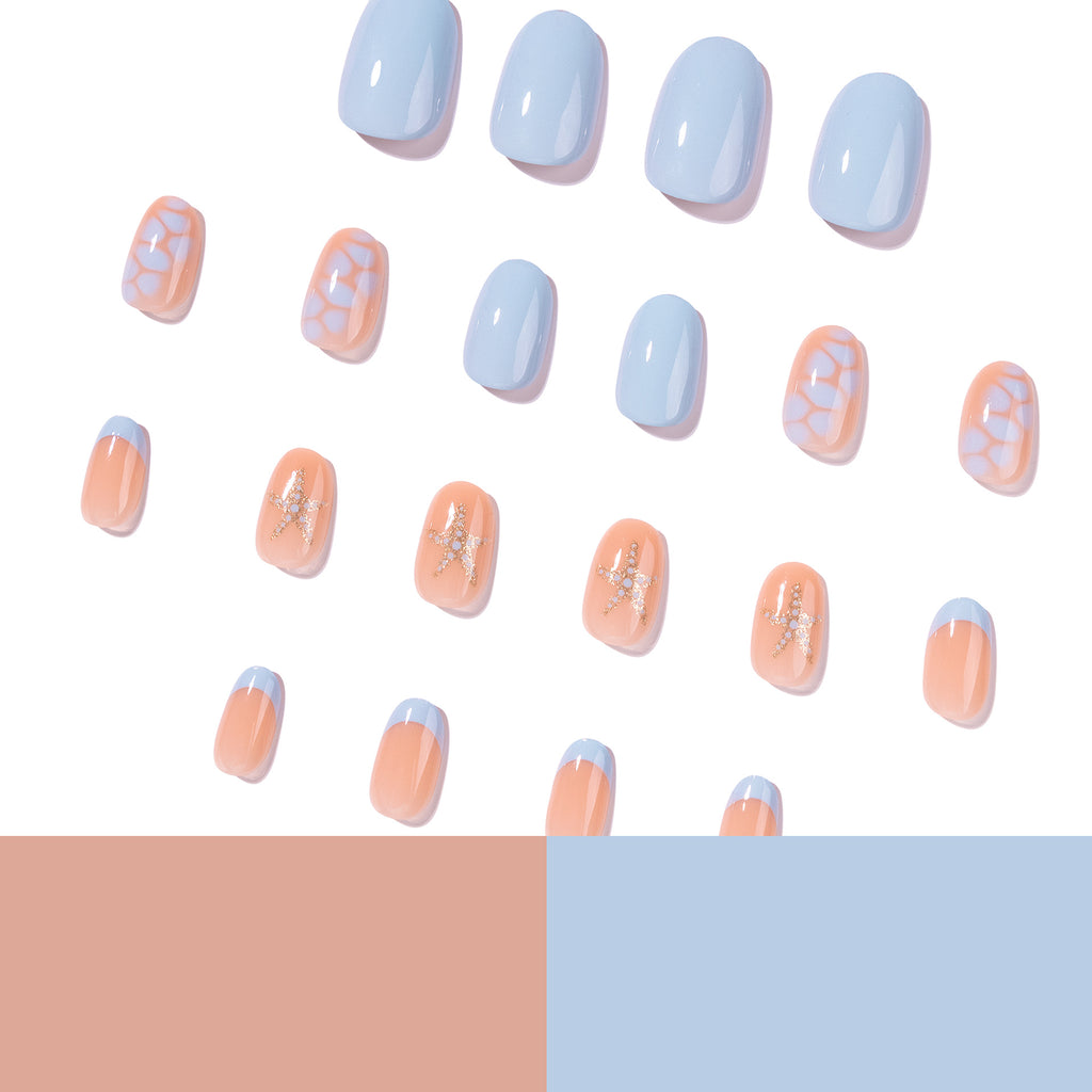 Short blue nails