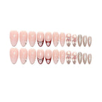 24pcs Almond shaped Flower Nails for holidays