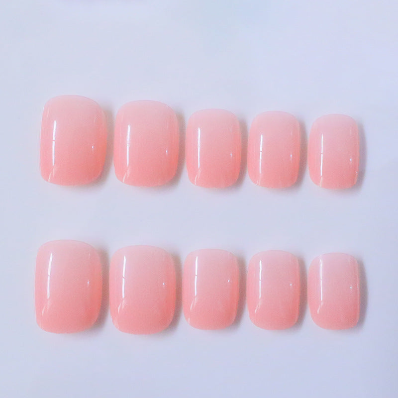 24pcs Pink Short Squoval shape Nails