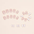 Shiny pearlescent pink nails