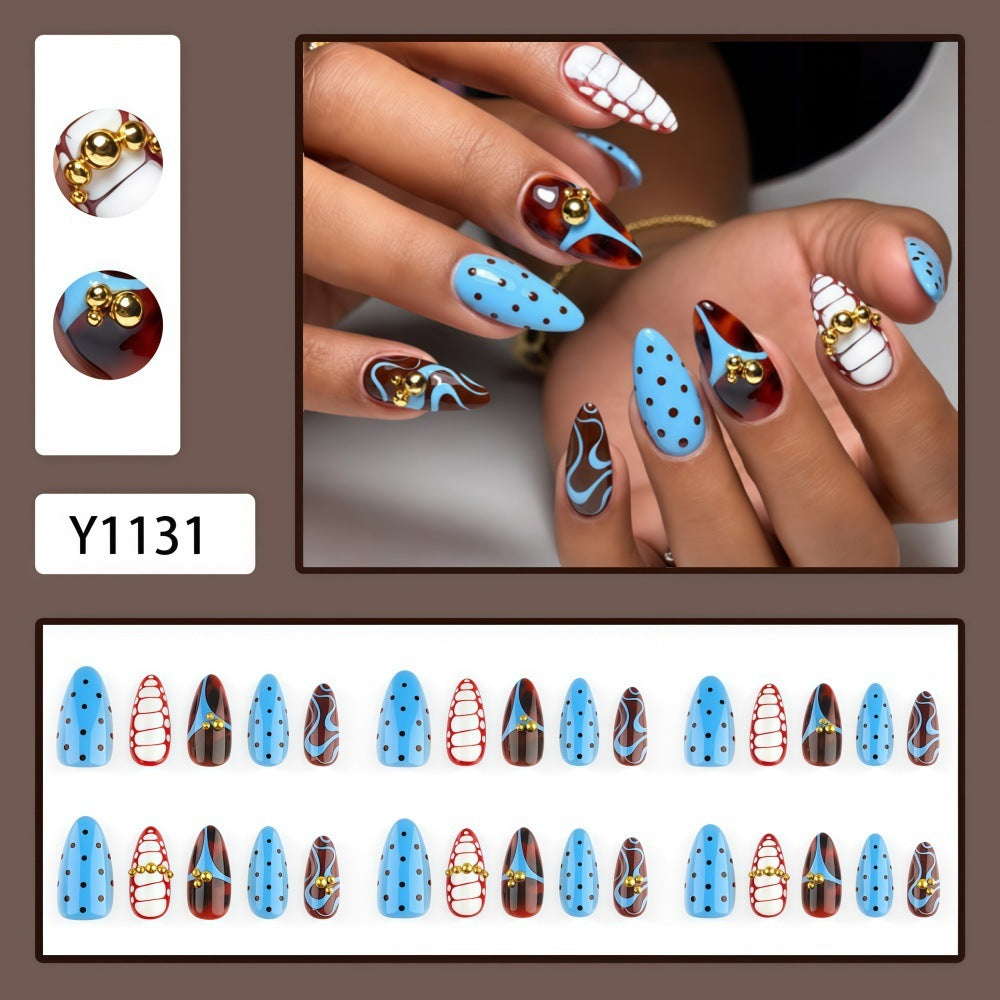 Sky polka dot nails