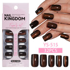 30 pcs Cat eye solid Square Nails YS-515 set1