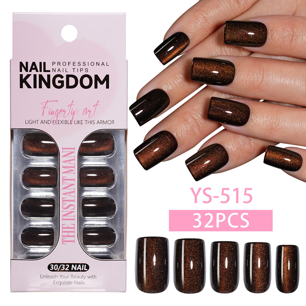 30 pcs Cat eye solid Square Nails YS-515 set1