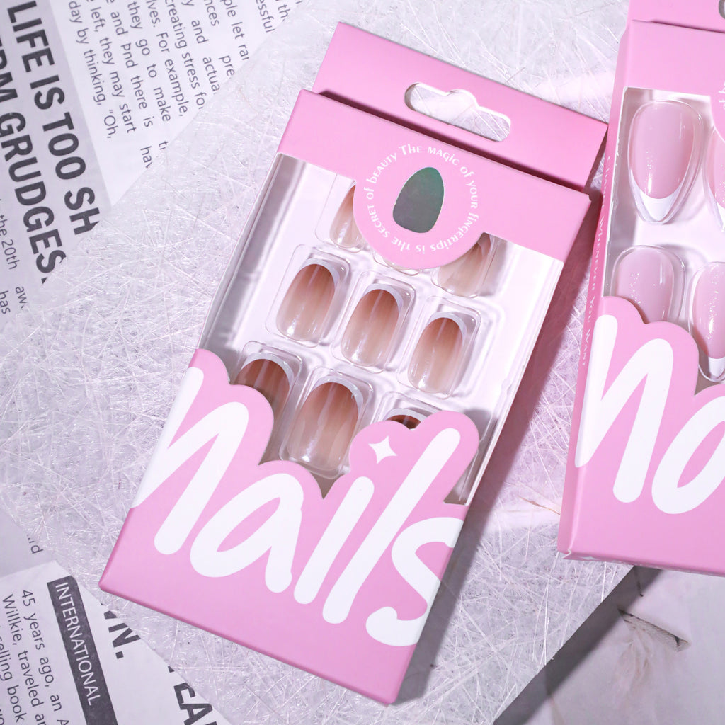 White coated nails
