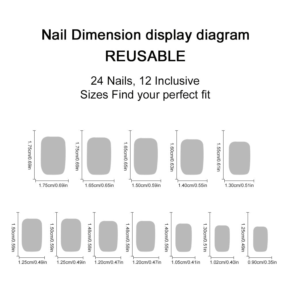 24pcs St. Patrick's Short Square White Four-leaf Stars Nails