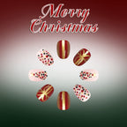 Christmas tree polka dot nails