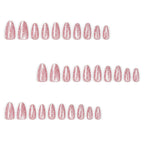 Peach polka dot nails