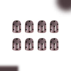 24pcs Black Polka dot gray Cat eye Nails