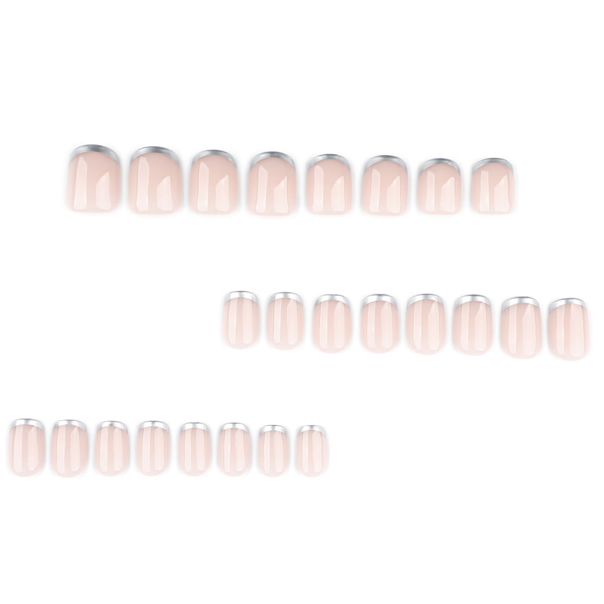Silver French nails