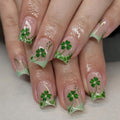 24pcs St. Patrick's Day Four-leaf clover Green Lucky Nails