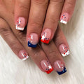 American Flag Polka Dot French Independence Day Square Nails