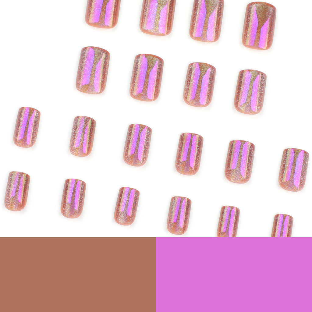 Aurora purple short nails