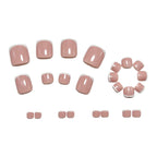24pcs White-edge French-style Toes nails