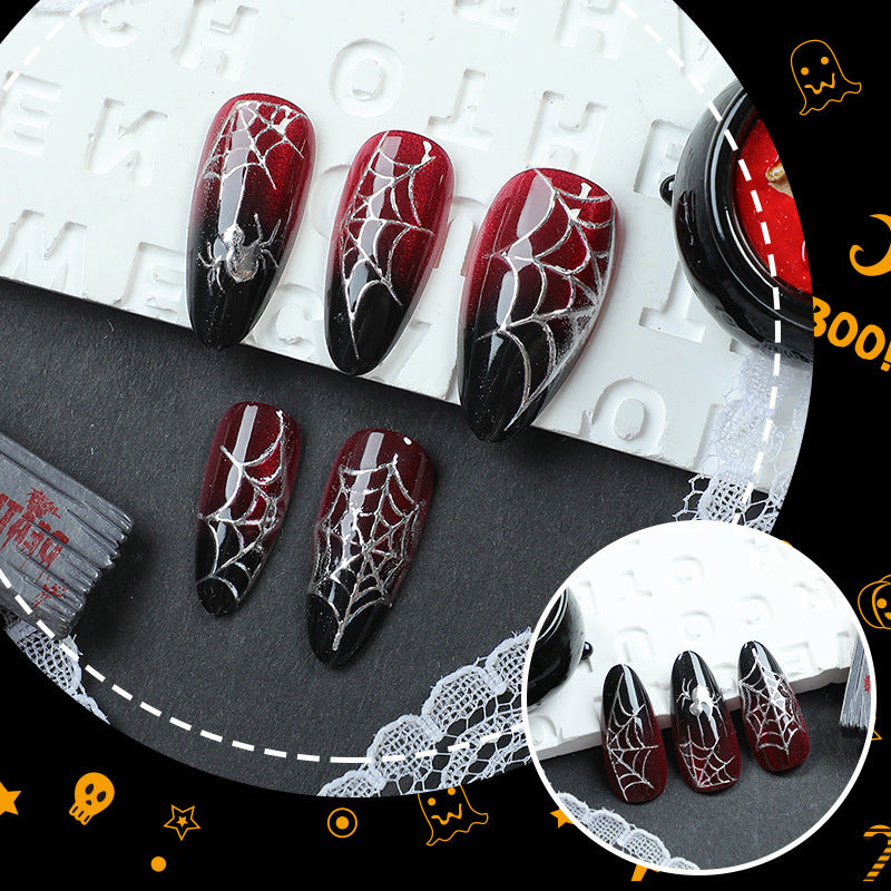 Gradually dark red spider nails