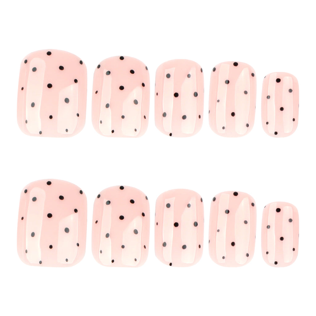 Black polka dot nails