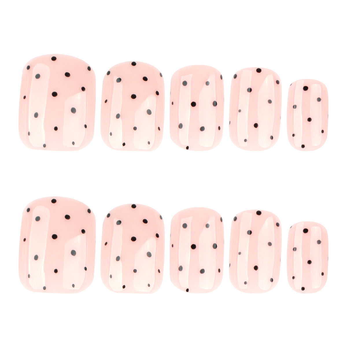 Black polka dot nails