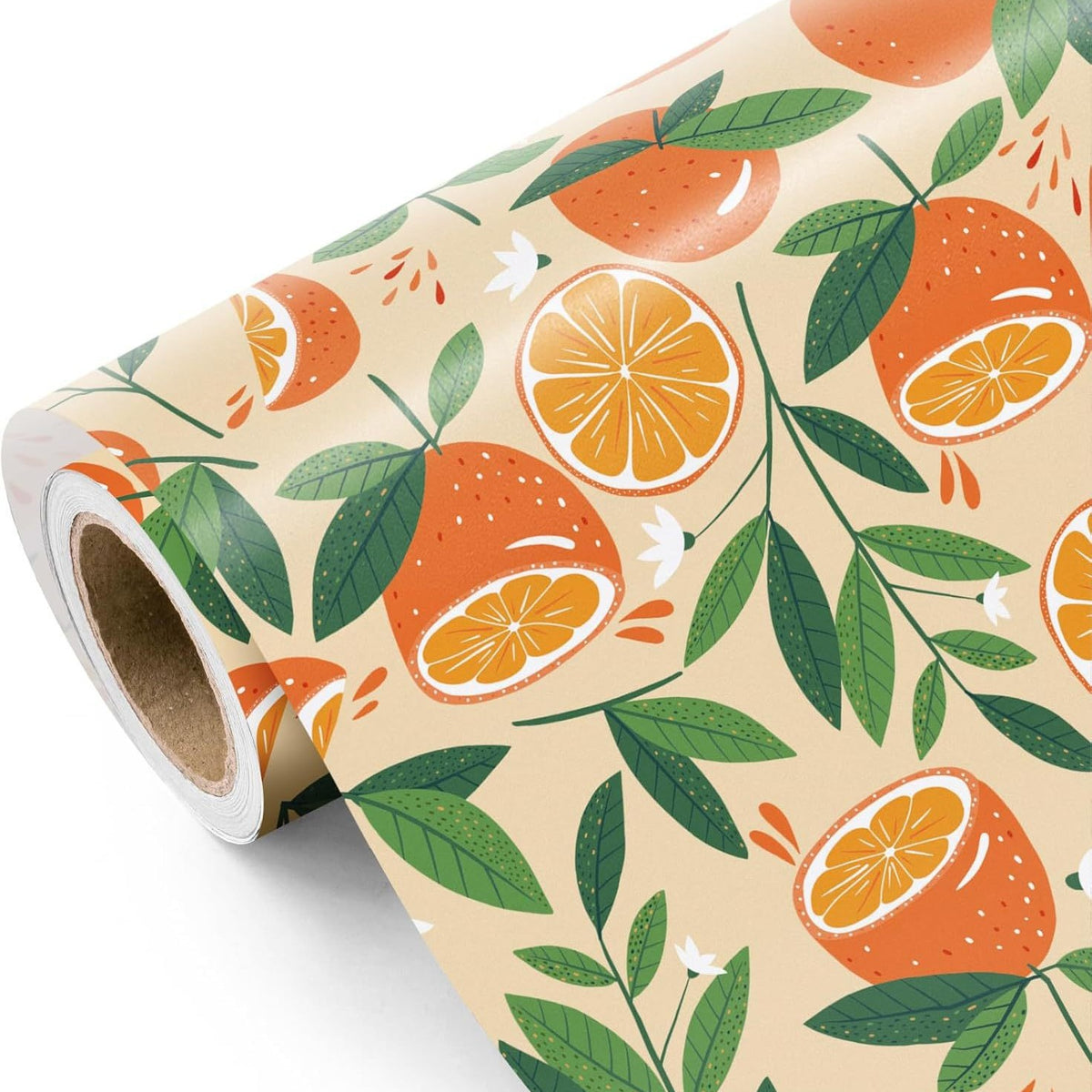 Glitter Foil Fall Pumpkin Wrapping Paper Roll Autumn Harvest Floral Pumpkin Gift Wrap for Thanksgiving