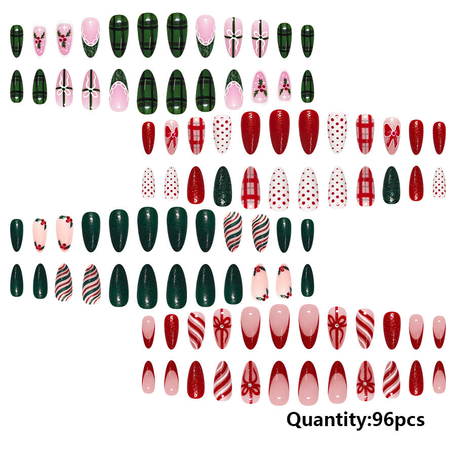 Christmas Set(4 pack) glitter French striped polka dot outfit set of 96 pieces