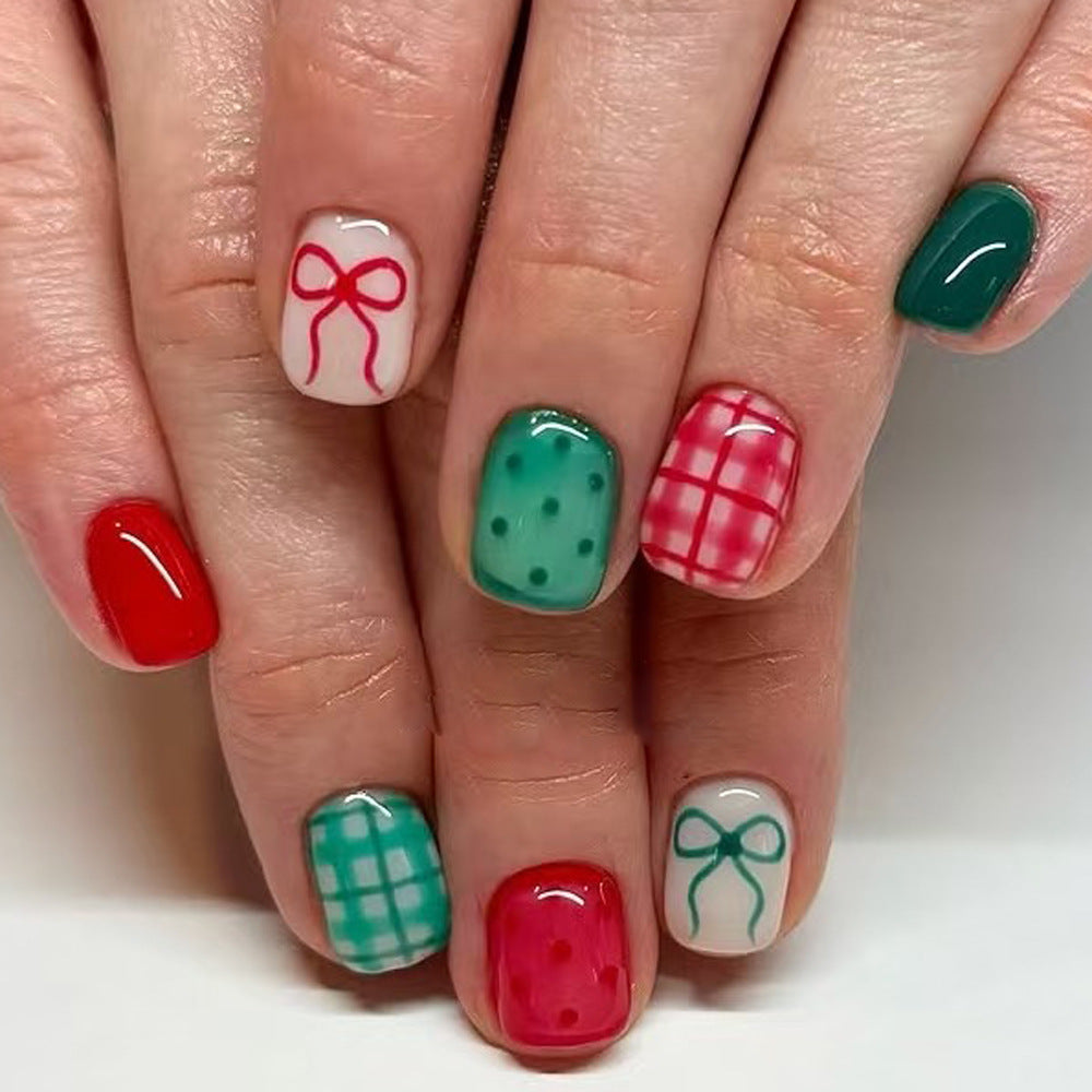 Christmas bow nails