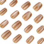 Orange-yellow cat's eye nails
