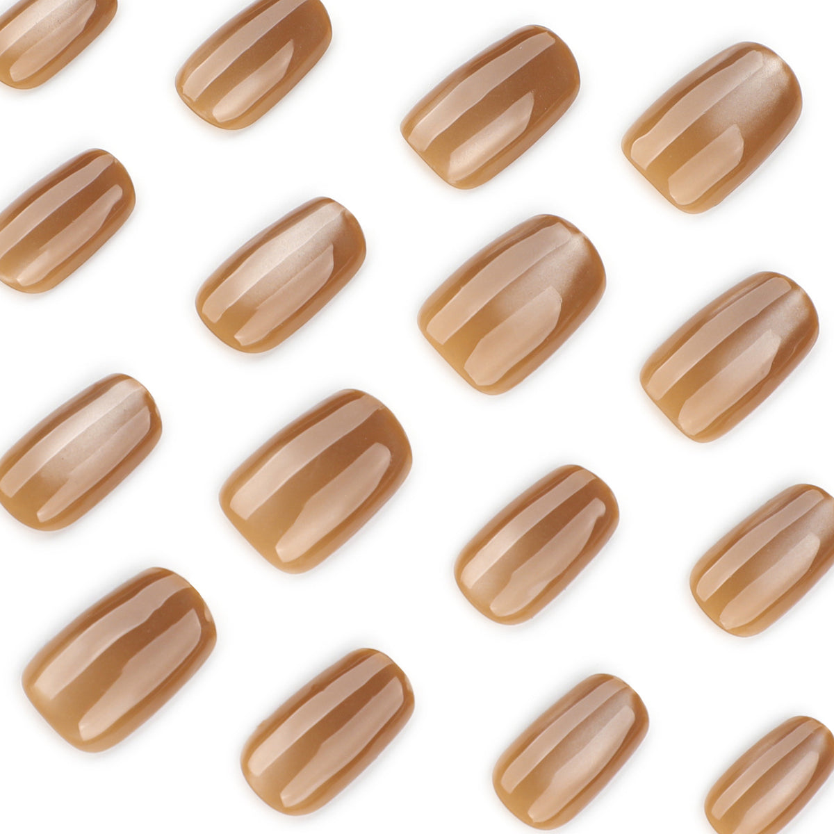 Orange-yellow cat's eye nails