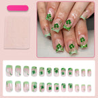 24pcs St. Patrick's Day Four-leaf clover Green Lucky Nails