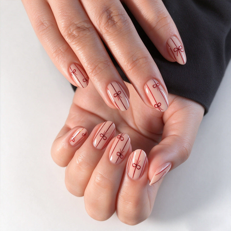 Bow gift nails