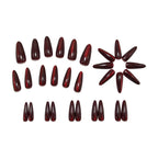 Red wine-colored cat-eye nails