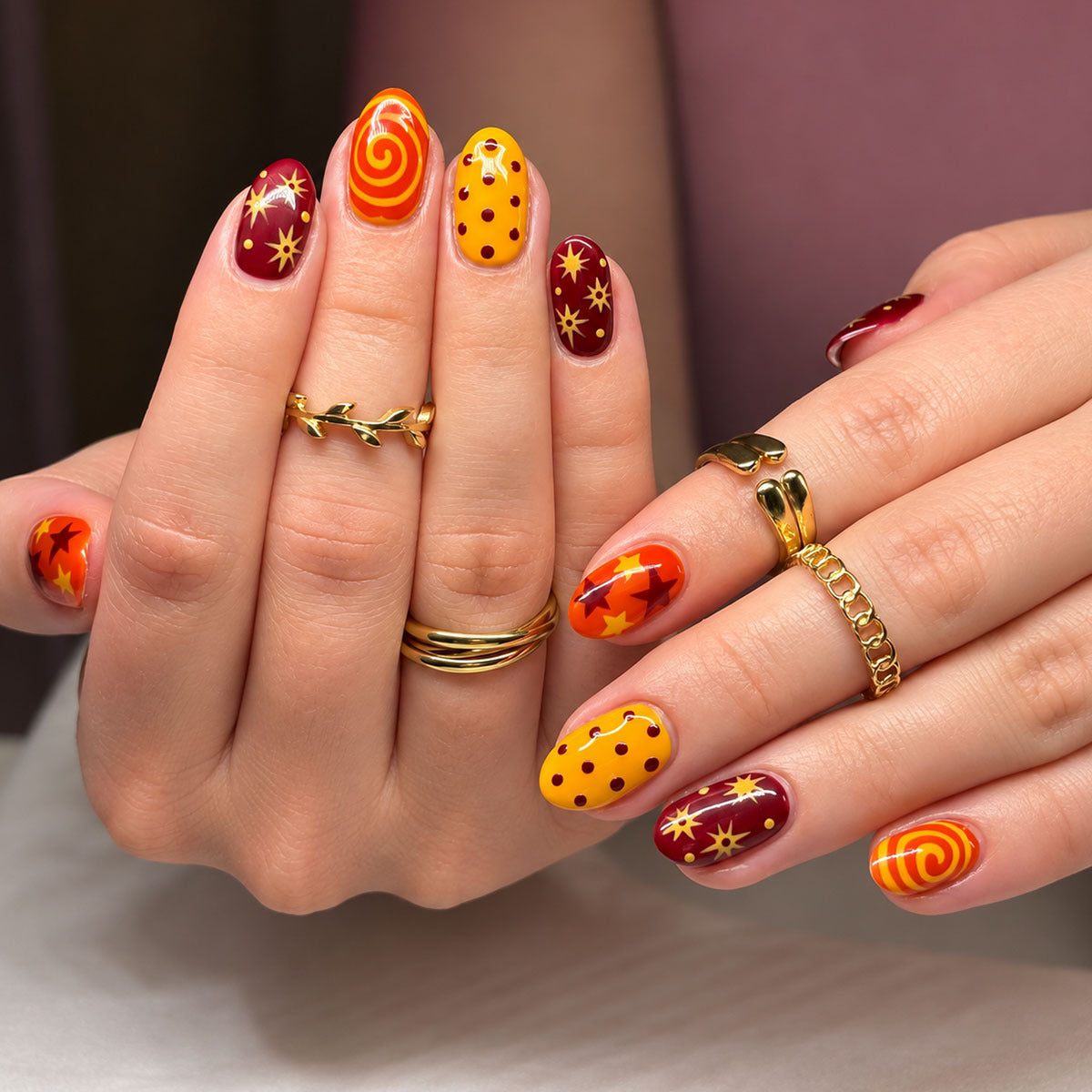 Tangerine star nails