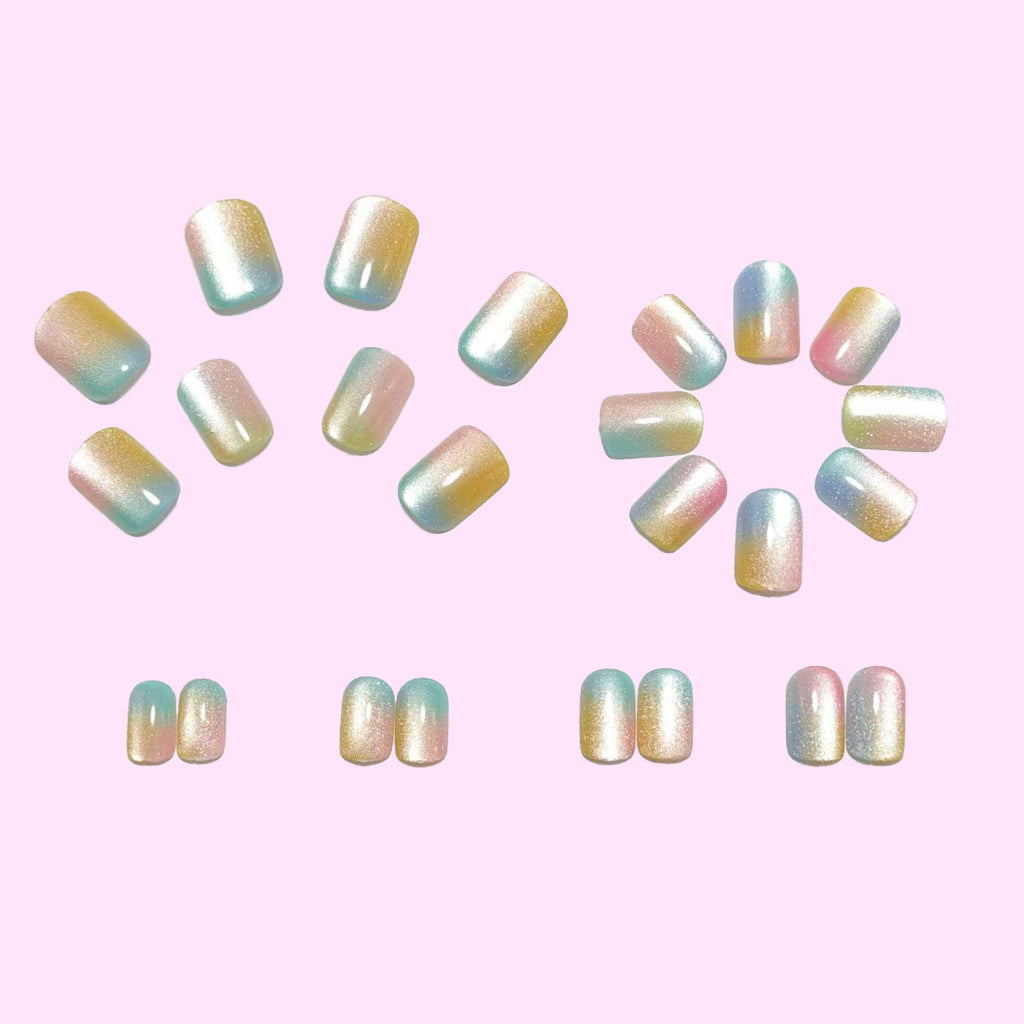 Graduated colored nails