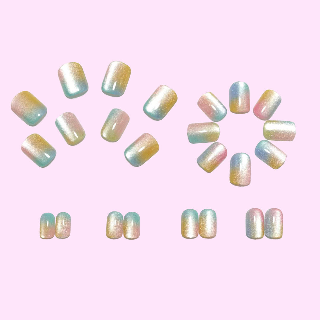 Graduated colored nails