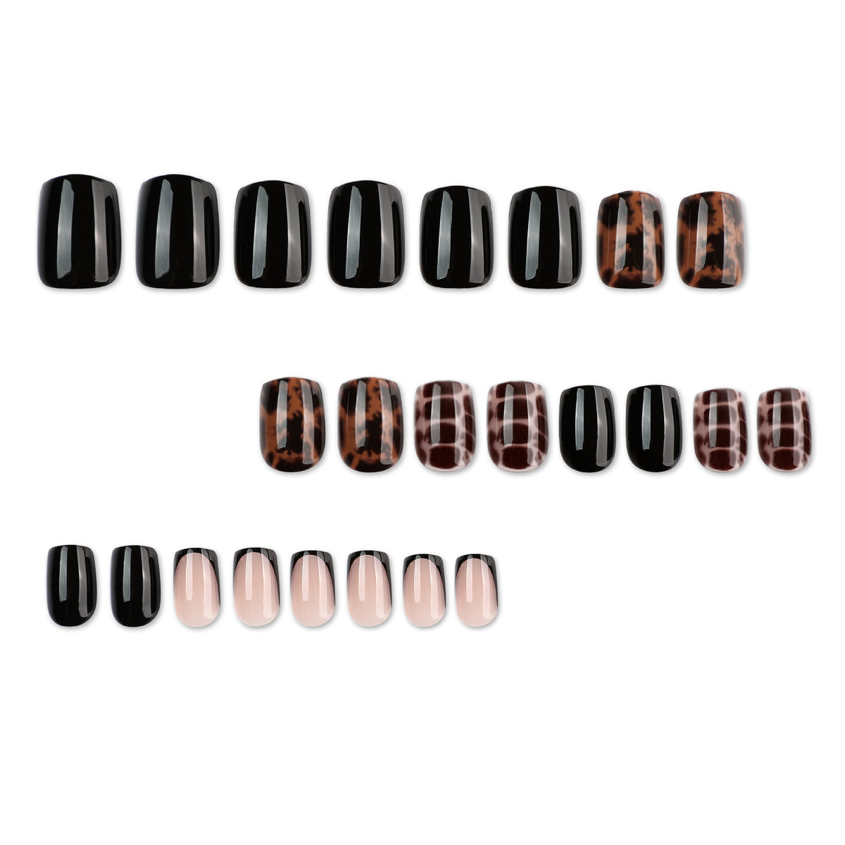 Short Squoval Leopard Autumn and Winter Nail