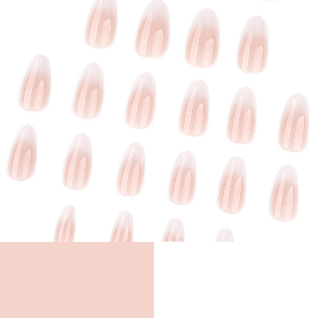 Short Ombre white Almond nails